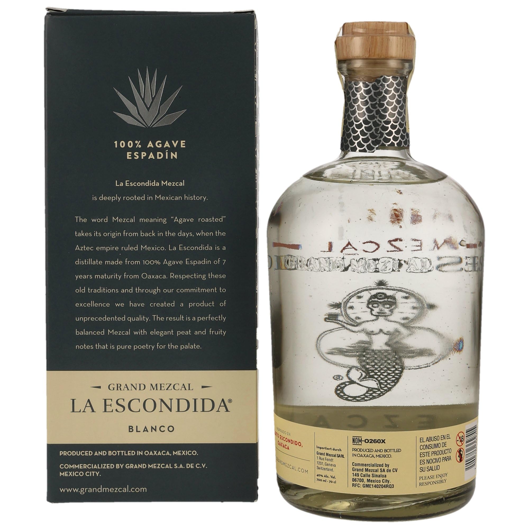 La Escondida Mezcal Artesanal Blanco 40% Vol. 0,7l in Giftbox