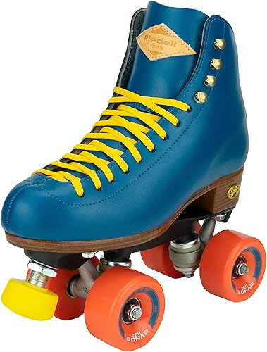 Riedell Crew Roller Skates for Women and Men - Colorful Outdoor Roller Skates with Moisture-Wicking Lining, Padding, and a High-Top Precision Fit