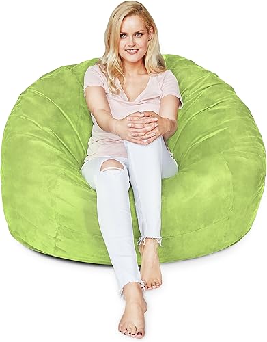 Lumaland - Puf de lujo con funda de microgamuza en diferentes tamaños y colores, lavable a máquina, sirve como sofá grande y sofá cama gigante para