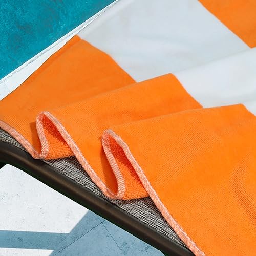 Miniatura 7 de Superior Toalla clásica para silla de descanso, algodón de alta calidad, de gran tamaño, para interiores y exteriores, con acento de cojín a rayas,