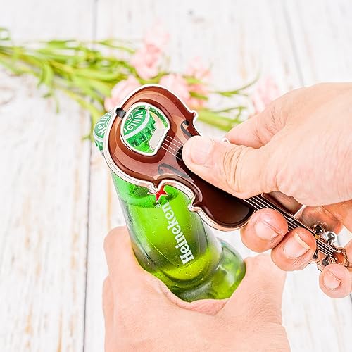 Miniatura 6 de 2 piezasset abrebotellas cerveza violín en forma de abrebotellas violín regalo utensilios de cocina para bebedores música amante del violín