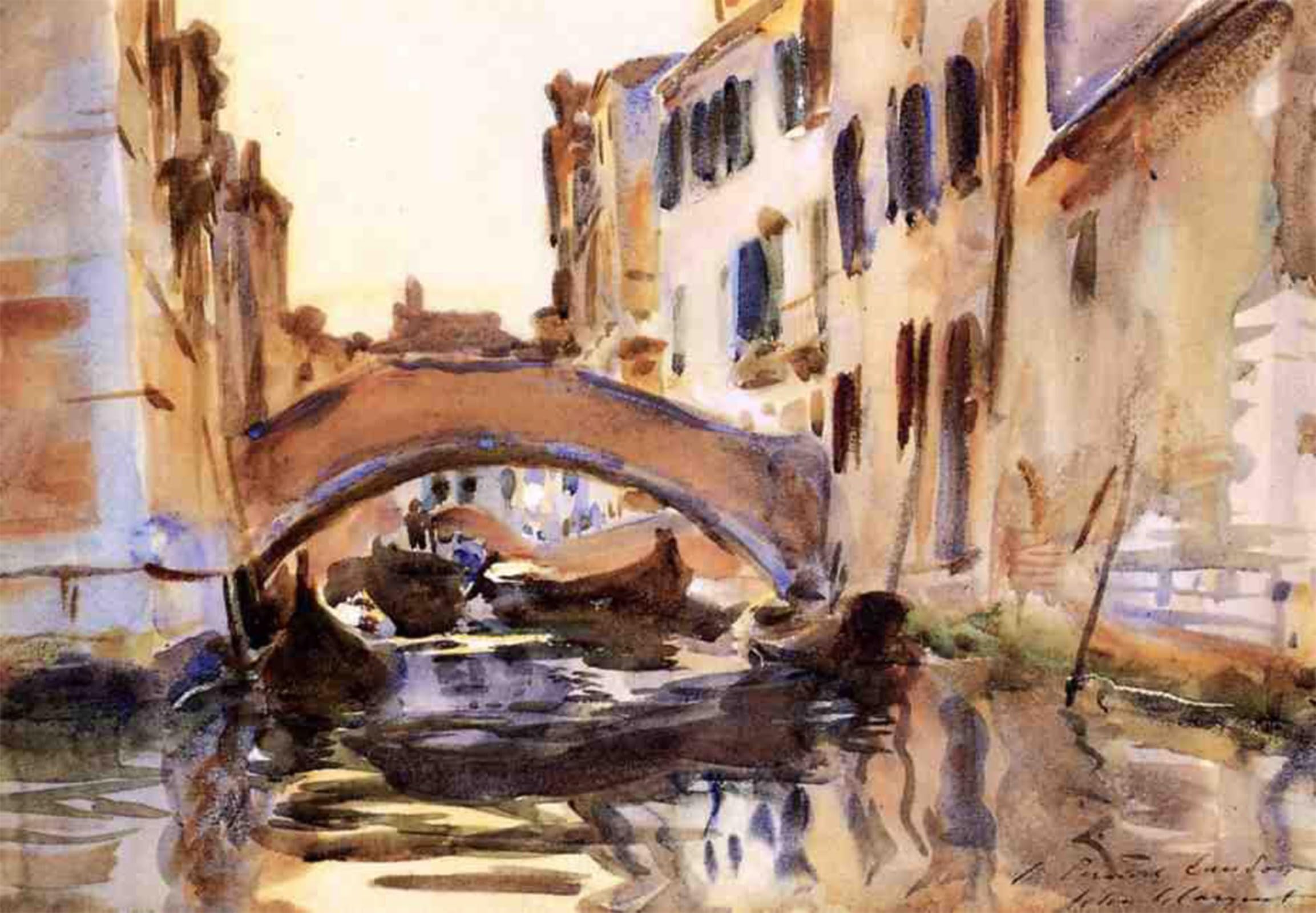 Posteriik No Frame Vintage Art Print Images Pictures Print Venetian Canal By John Singer Sargent Modern Colour Posters For Office Home Decor 60X90cm