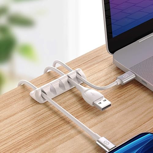 Vista 28 de Syncwire Clips transparentes para cables, organizador de cables autoadhesivo, para el hogar, oficina, cubículo, coche, mesita de noche, accesorios