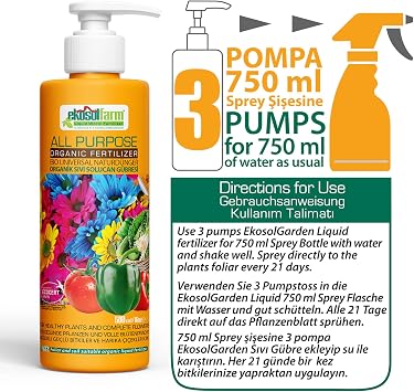 EkosolFarm Liquid Worm Fertilizer, Universal Organic Liquid Fertilizer for Houseplants, Flowering Plants, Fruits and Vegetables Organic Certified, 500 ml