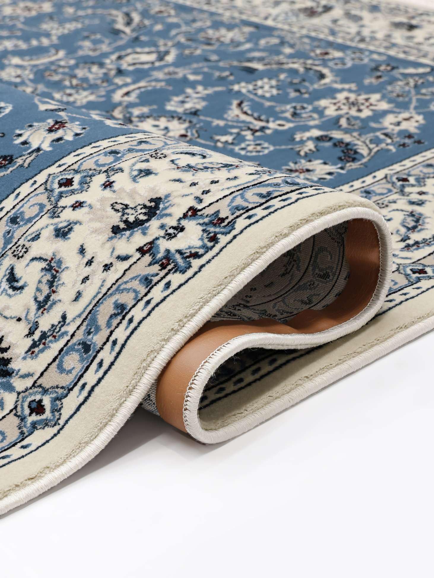 RugVista Nain Florentine, Alfombra, Orientales Oriente Medio Tradicionales Nain, 150 x cm, Cuadrado, Pelo Medio, Sala de Estar, Comedor, Dormitorio, Cocina, Pasillo, Limpieza en seco, Claro Azul