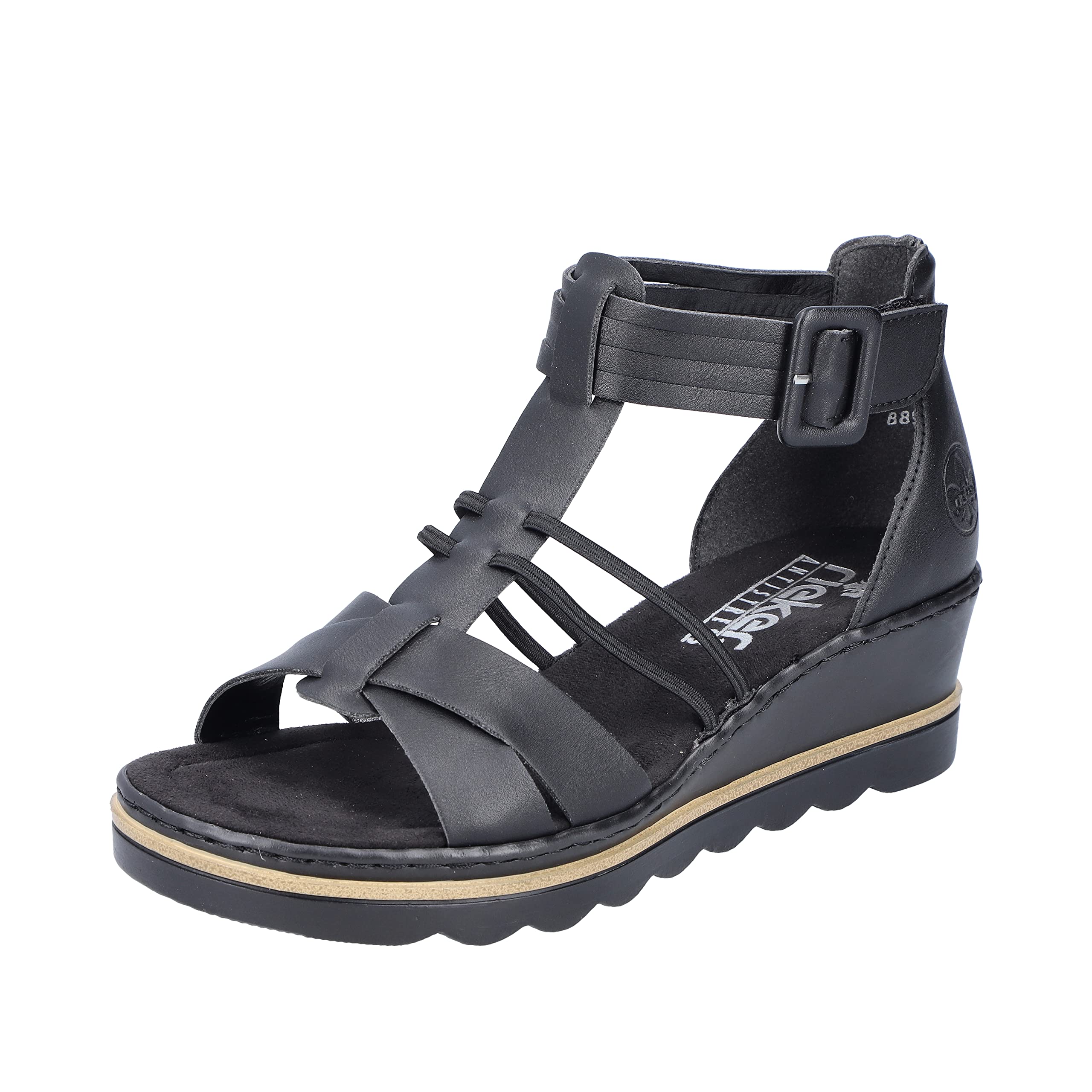 Rieker Women's 67480 Sandals, black, 6 UK