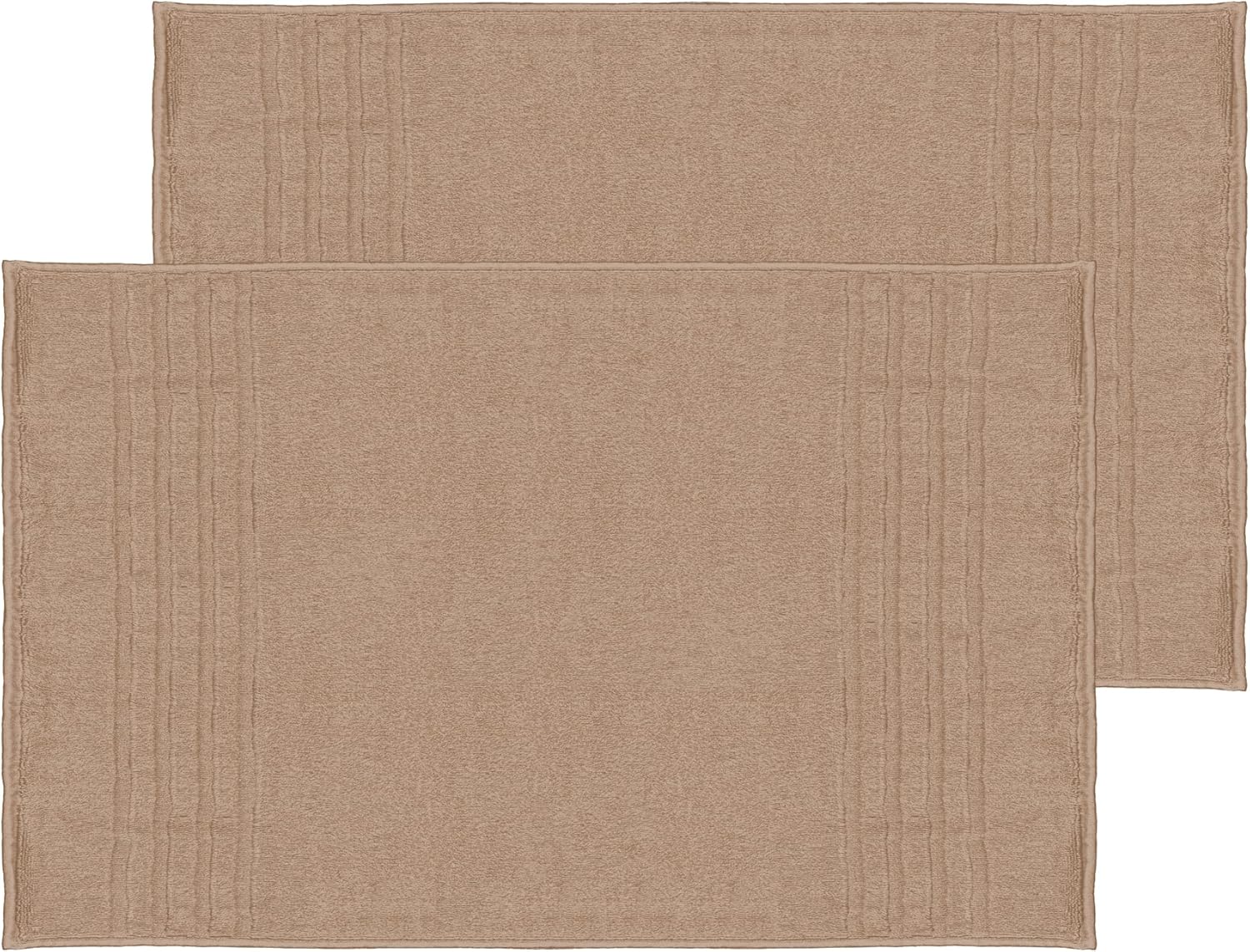 Mosobam Luxury Turkish Set of 2 XL Bath Mat 28X44 Light Taupe 1000 GSM Bamboo Viscose & Aegean Turkish Combed Cotton
