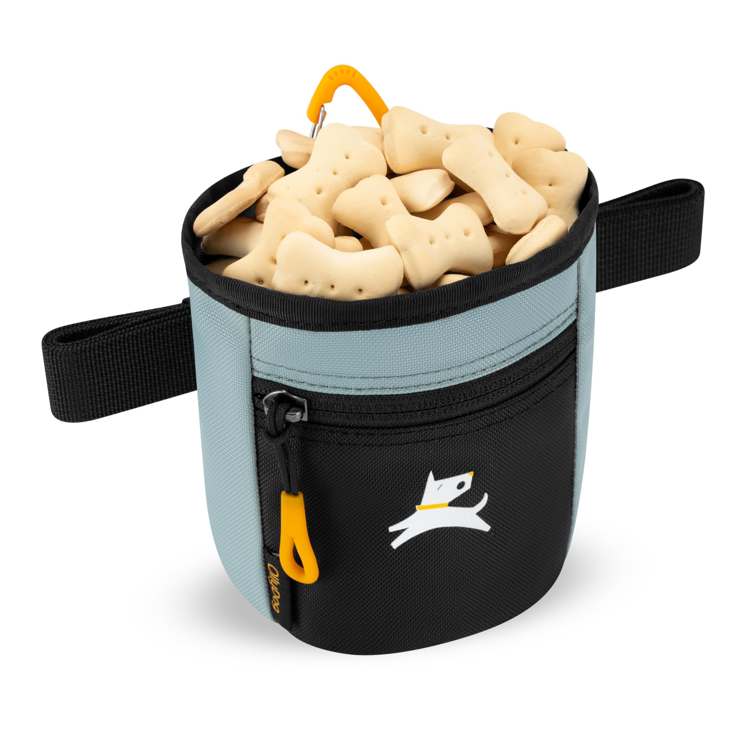 OllyDog Goodie Sac à friandises pour chien, clip ceinture pour entraînement mains libres, fermeture magnétique, dressage et aide au comportement, trois façons de le porter (Sainte-Lucie)
