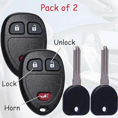 Miniatura 6 de Llavero de entrada sin llave con llaves de encendido para Chevy Silverado Avalanche Tahoe Traverse Equinox Express/GMC Sierra Acadia 2007 2008 2009