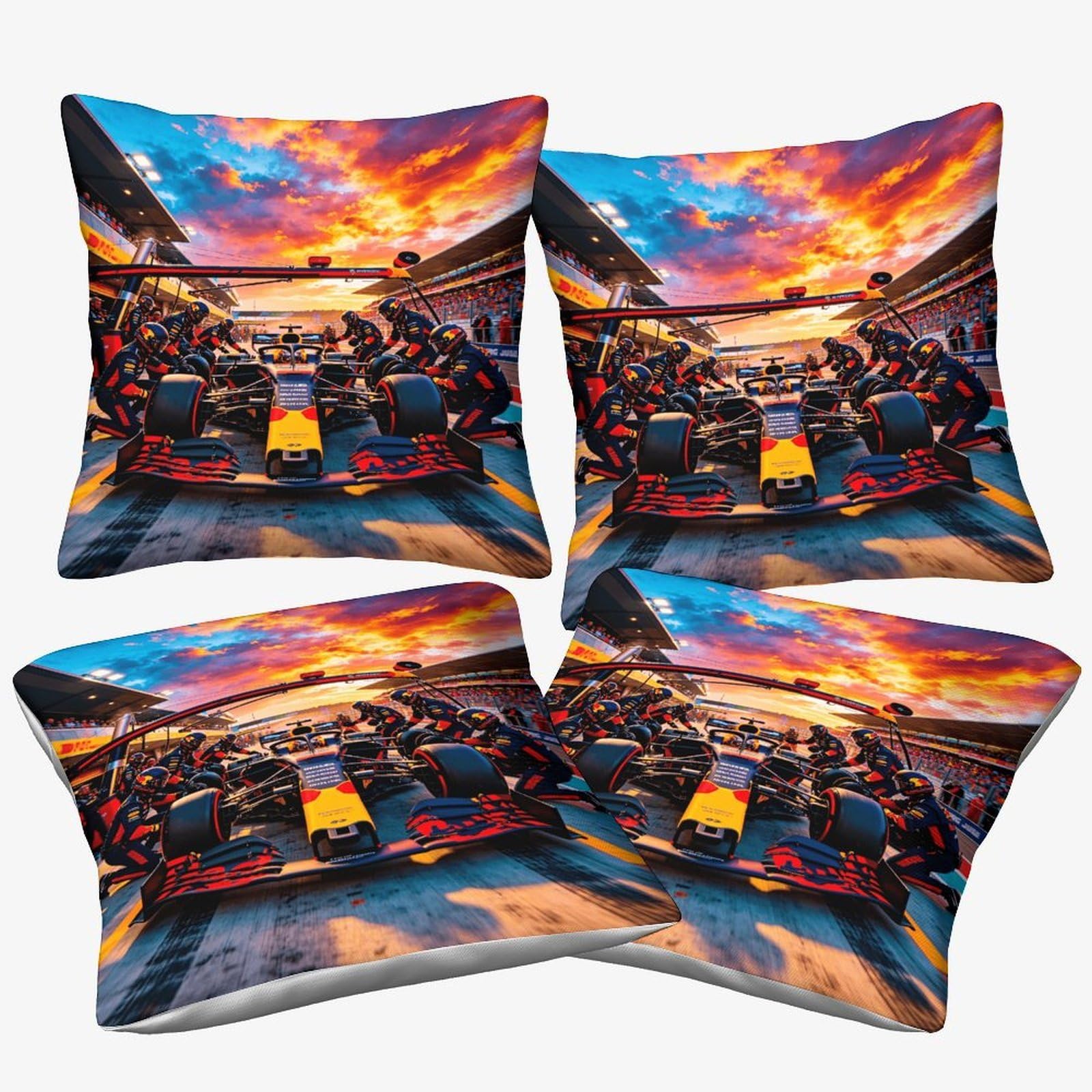 Dafufbw Formulaa Racing-9 Formulaa Racing Cushion Covers 40X40cm, 4Pcs, Pit Stop Throw Pillow Covers Decorative Pillows Covers For Sofa Bed Livingroom