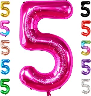 KatchOn Giant Hot Pink 5 Balloon Number - 40 Inch | 5 Birthday Decorations