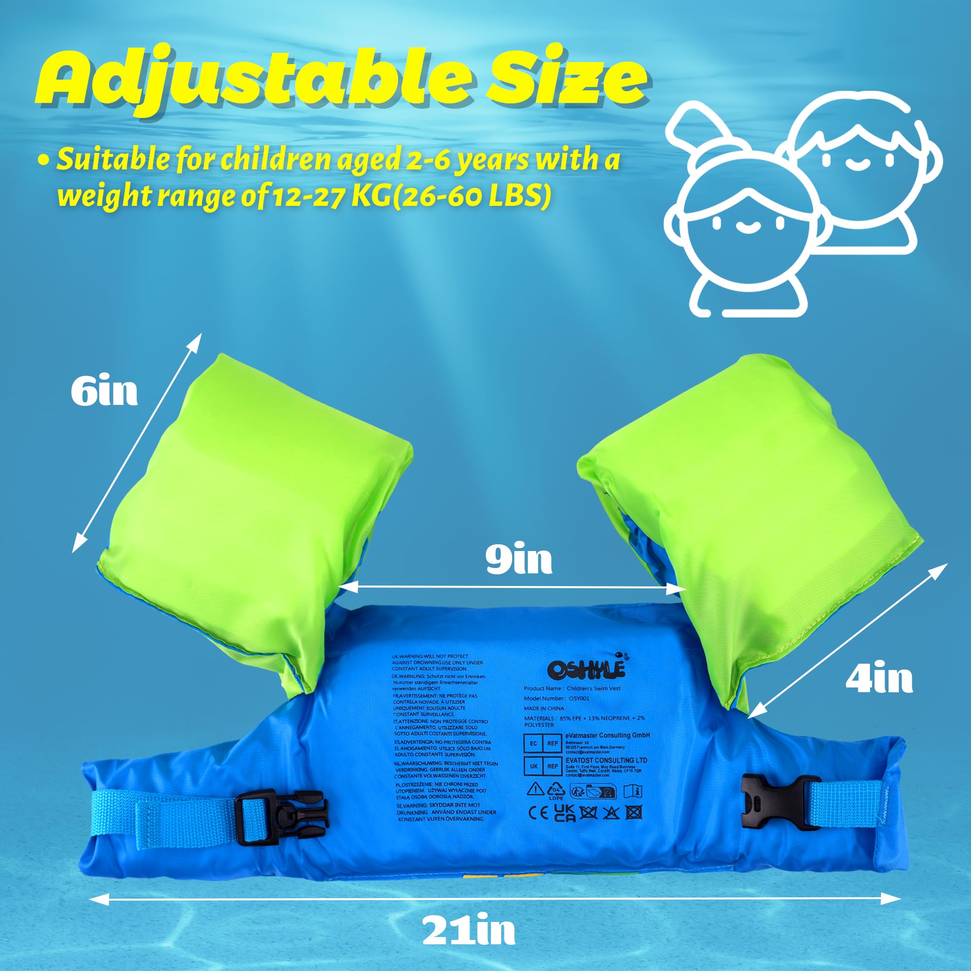 Braccioli di Sicurezza per Piscina Galleggiante per Nuoto Accessori per Bambini con Motivo Cartone Animato, ausilio per Imparare a Nuotare, Galleggiante