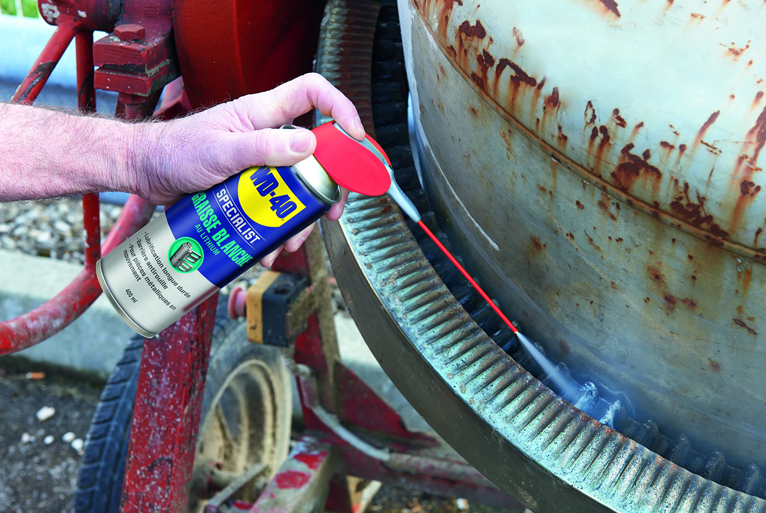 WD-40 Specialist • Graisse Blanche Au Lithium • Spray Double Position • Formule Blanche et épaisse • Résiste à l'Eau et a la Chaleur • Propriétés anti-usure • Carton de 12 aérosols de 250 ML