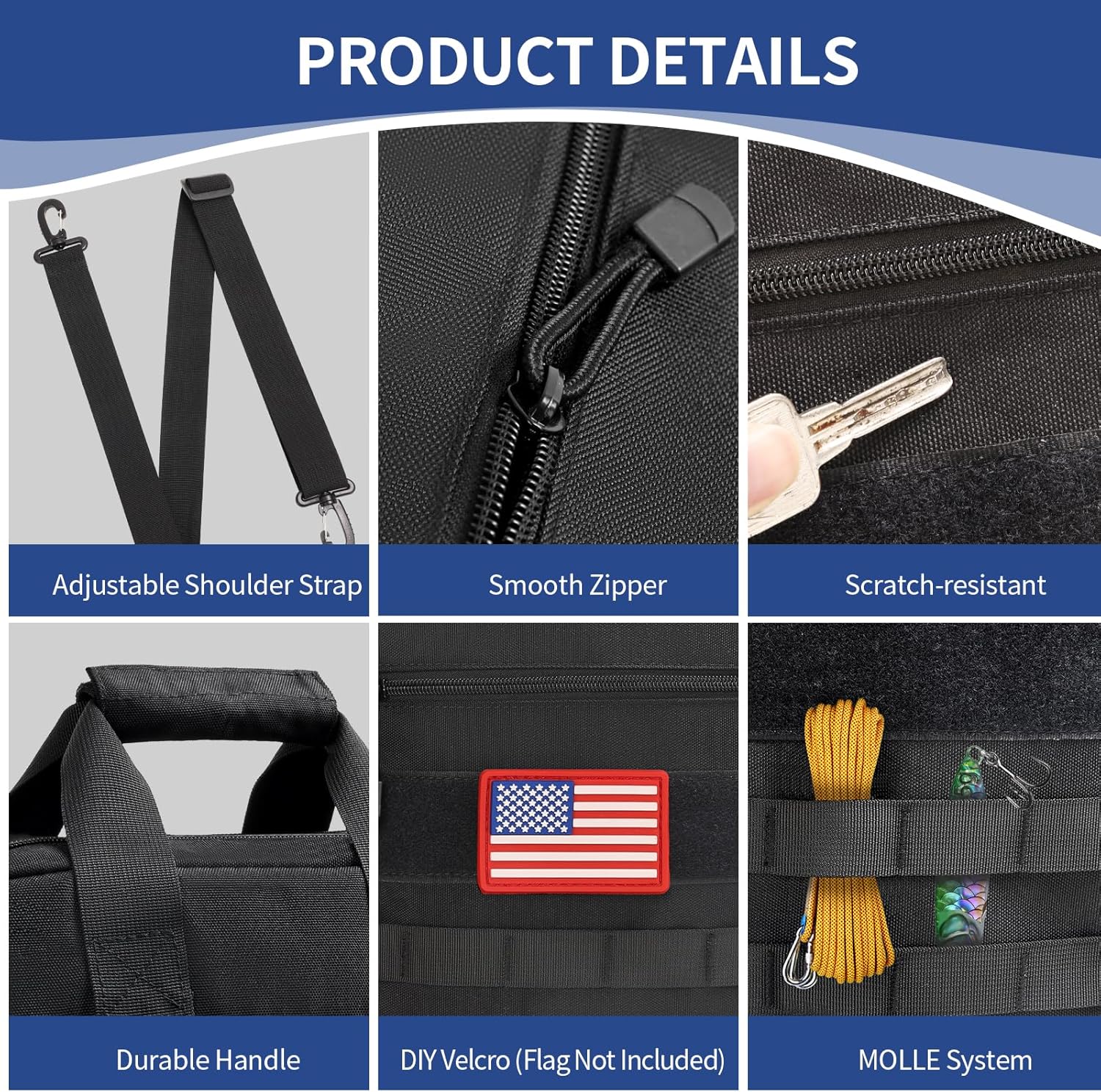 Jetviivid Tactical Messenger Bag for Men, 13''-14'' Laptop Shoulder Bag, Vertical Crossbody Bag Computer Work Sling Bag for 12.9'' Tablet Carrying Case MOLLE Briefcase - Image 6