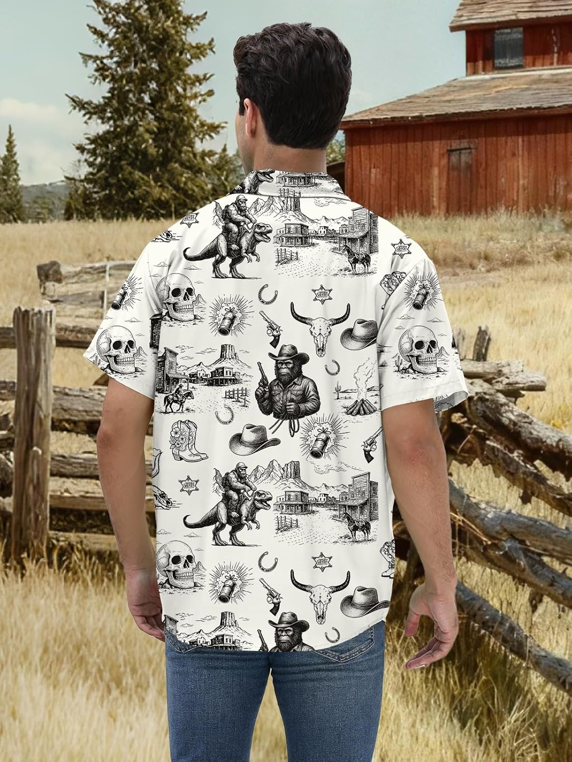 Western Shirts for Men Cowboy Country Shirt Short Sleeve Retro Button Down Outfits - Image 4
