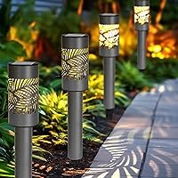 Vista 7 de Dazzle Bright Solar Pathway Lights Outdoor, 12 Pack LED Warm White Waterproof Solar Powered Landscape Lights for Walkway Driveway Lawn Patio Yard