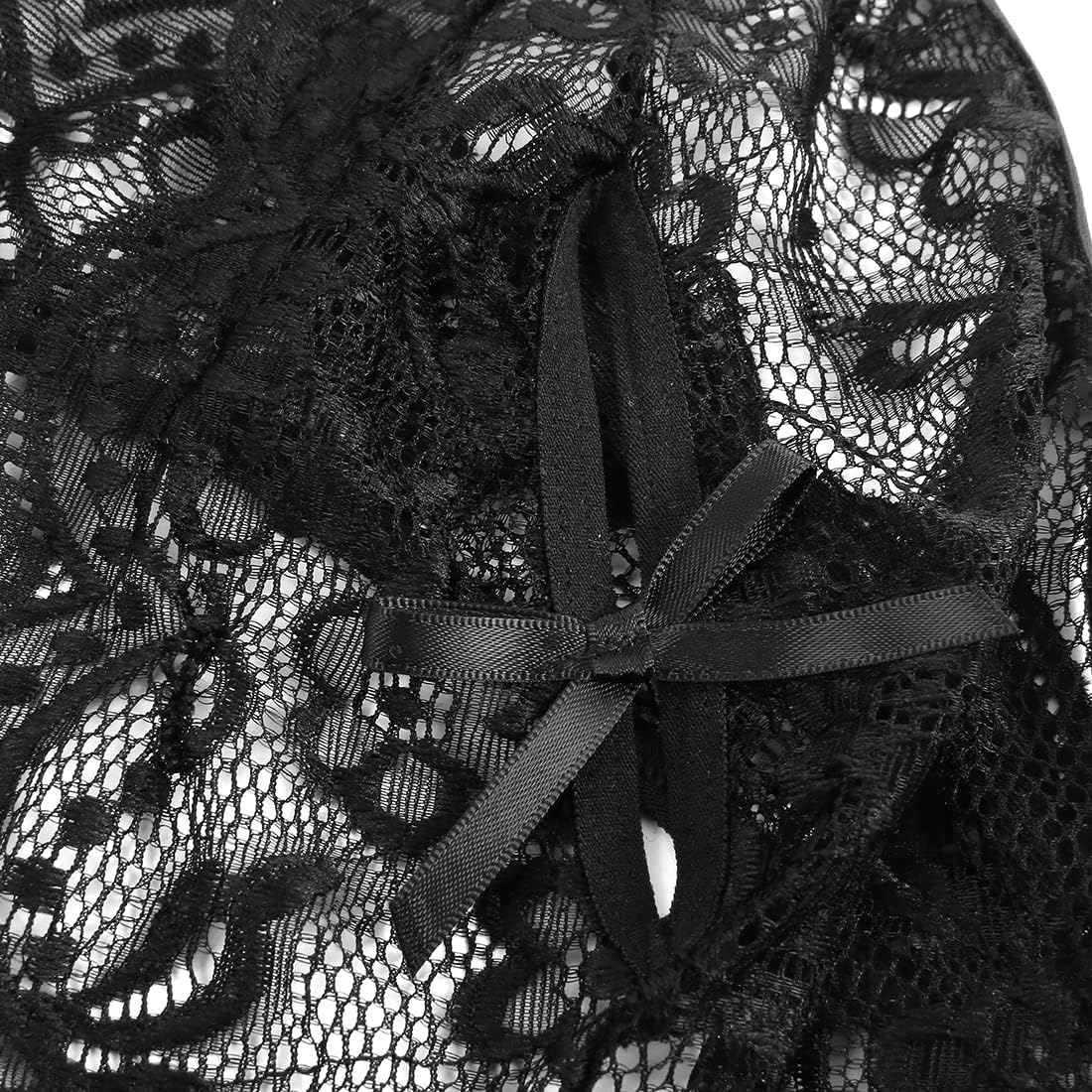 Women's Sexy Lingerie One Piece Women Deep V Teddy Floral Lace Bodysuit Babydoll - Image 4