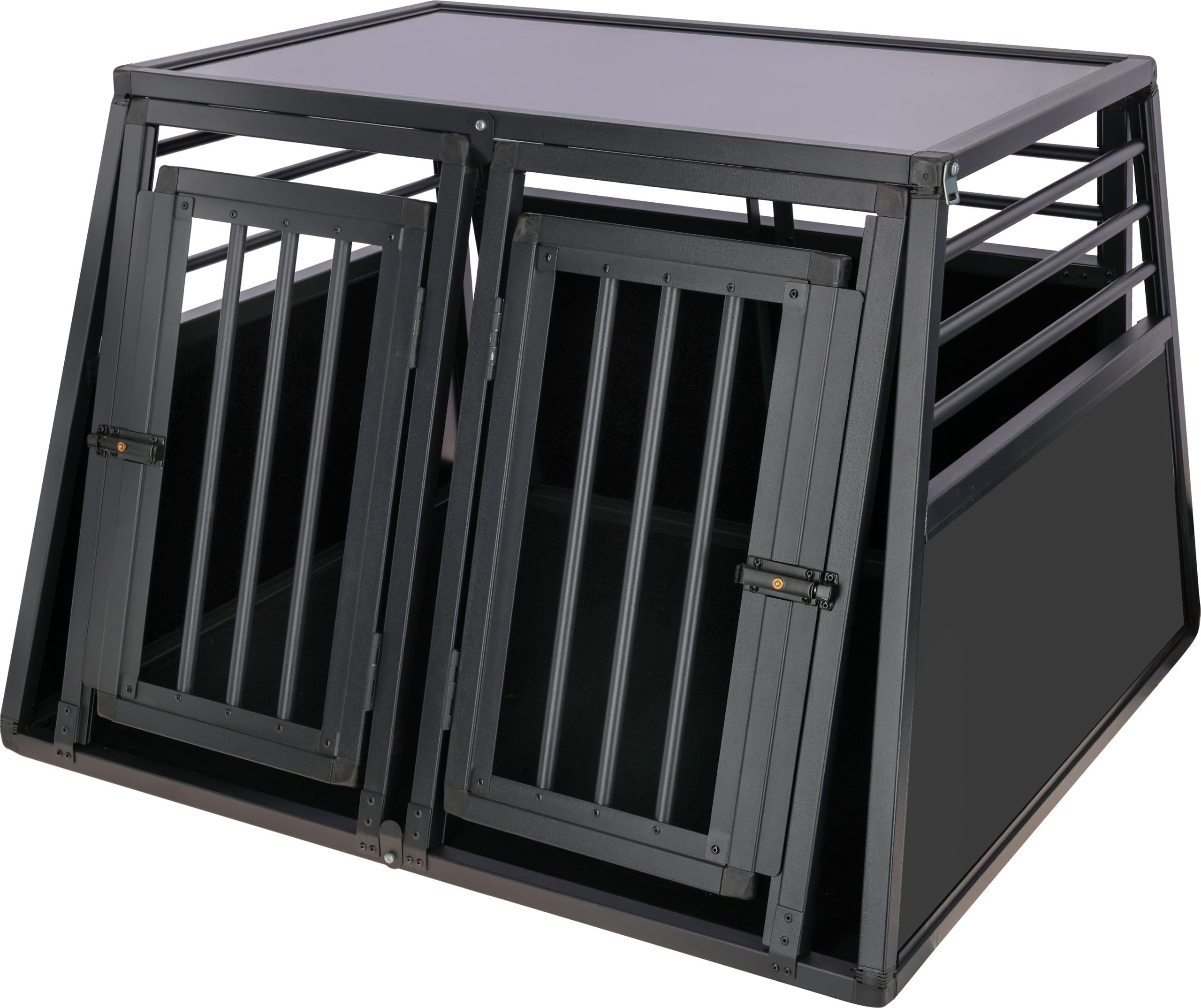 KERBL PET Box trasp. Vacation, alluminio 92x97x68 cm, due porte, graf