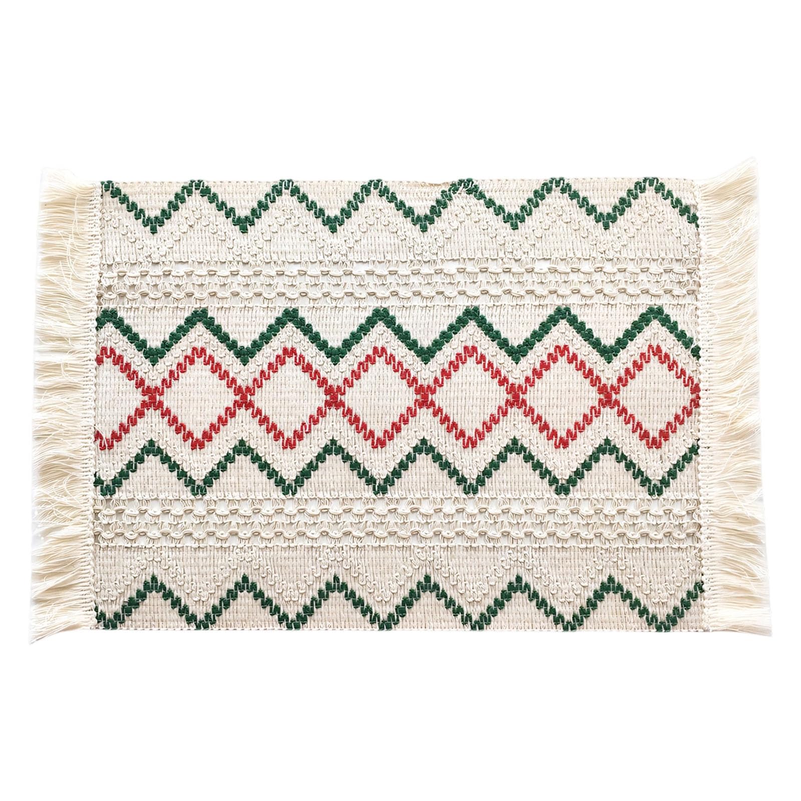 JSGHGDF Multipurpose Cotton Blend Table Runner Mats in Earth Tone Great for Thanksgiving Christmas Themed Decorations Slip Proof Dinner Placemat
