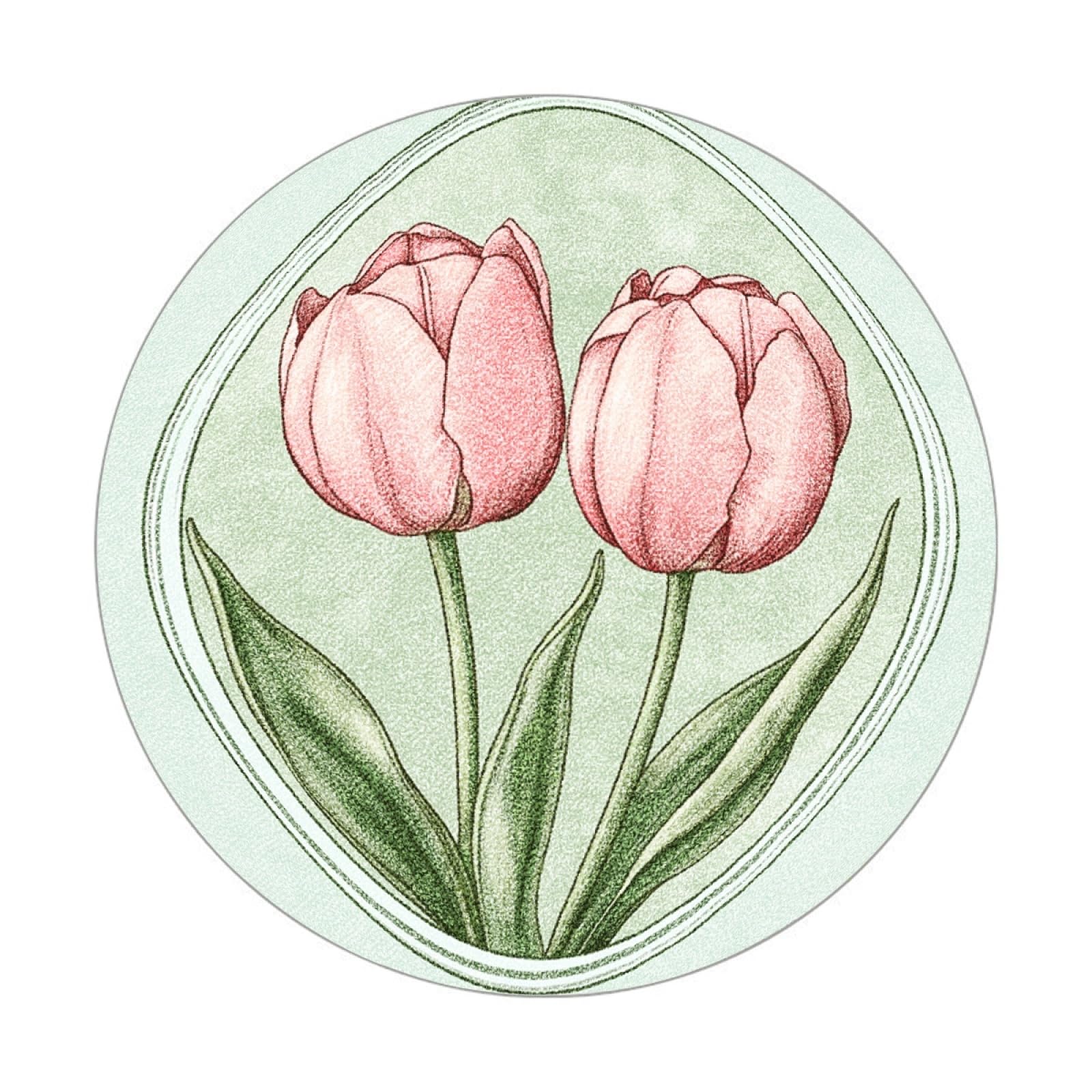 Tapis rond enfant vert rose pour l'intérieur et l'extérieur de la maison