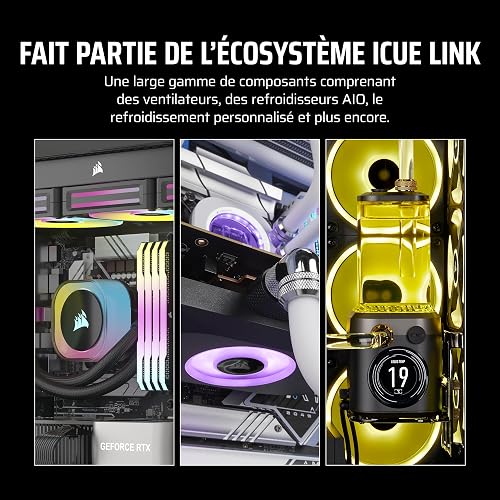 CORSAIR iCUE Link LX120-R RGB 120mm PWM Ventilateur Inversés – Kit Triple Ventilateur – Faible Bruit, CORSAIR Palier à Dôme Magnétique, Double Boucle Lumineuse, Vis QuikTurn™, Mode Zéro RPM – Blanc - 8