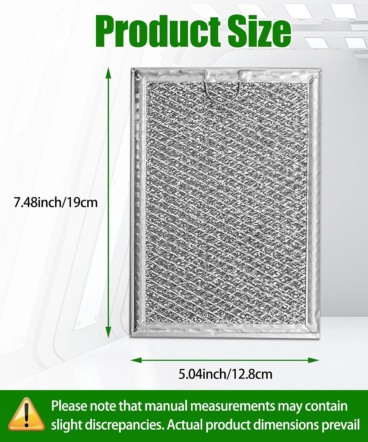 2-Pack Microwave Grease Filter Fits for GE JVM3160DF8BB JVM3160DF8CC JVM3160DF8WW,JVM3160RF8SS,JVM1540SM1SS,JVM1540SM2SS,7.48inch and 5.04inch