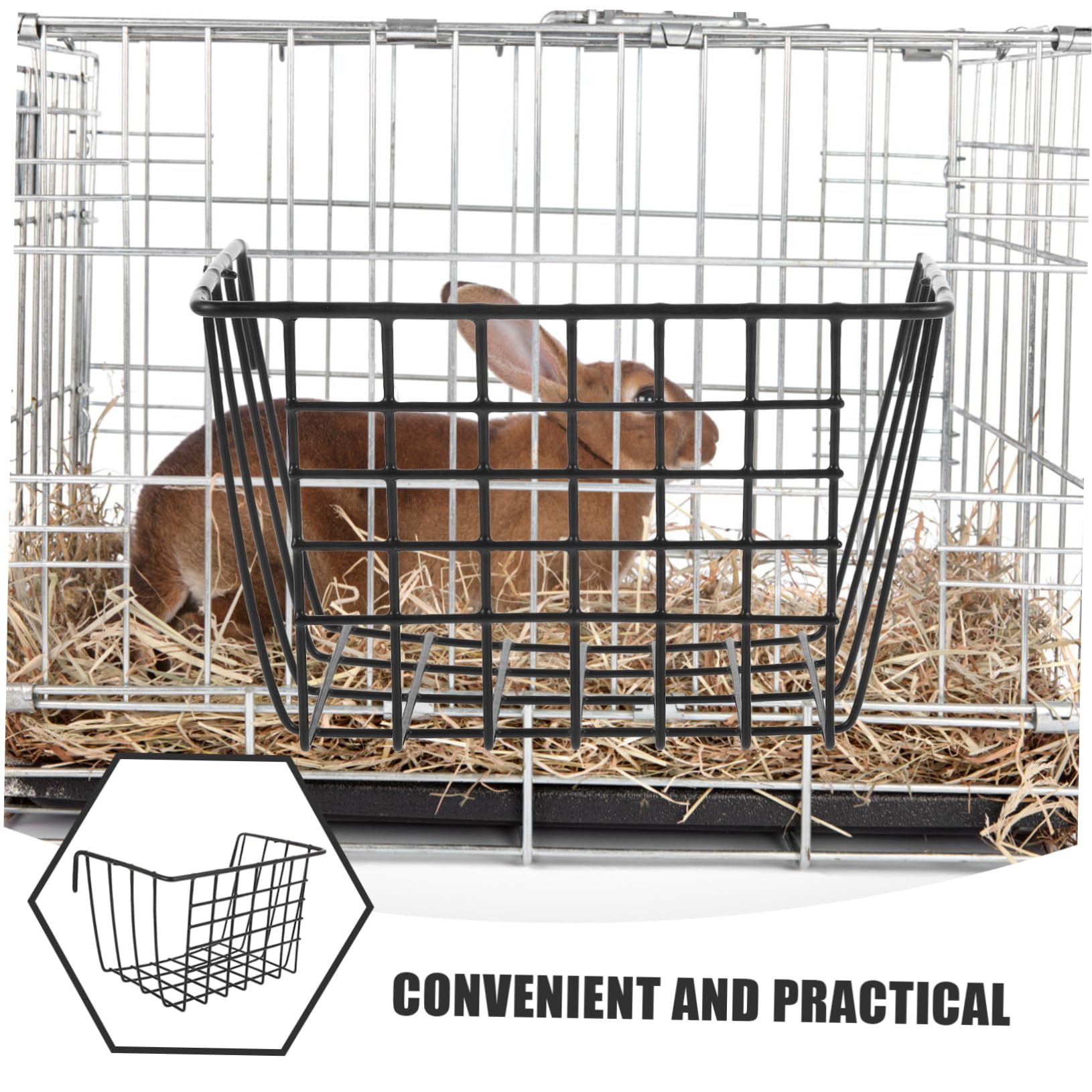 BESTonZON 2 Stück Heu Futterspender für Kleintiere Robuster Metallkorb Platzsparend Hängend für Kaninchen Meerschweinchen und Chinchillas Sorgt für Frisches und Sauberes Futter im Käfig