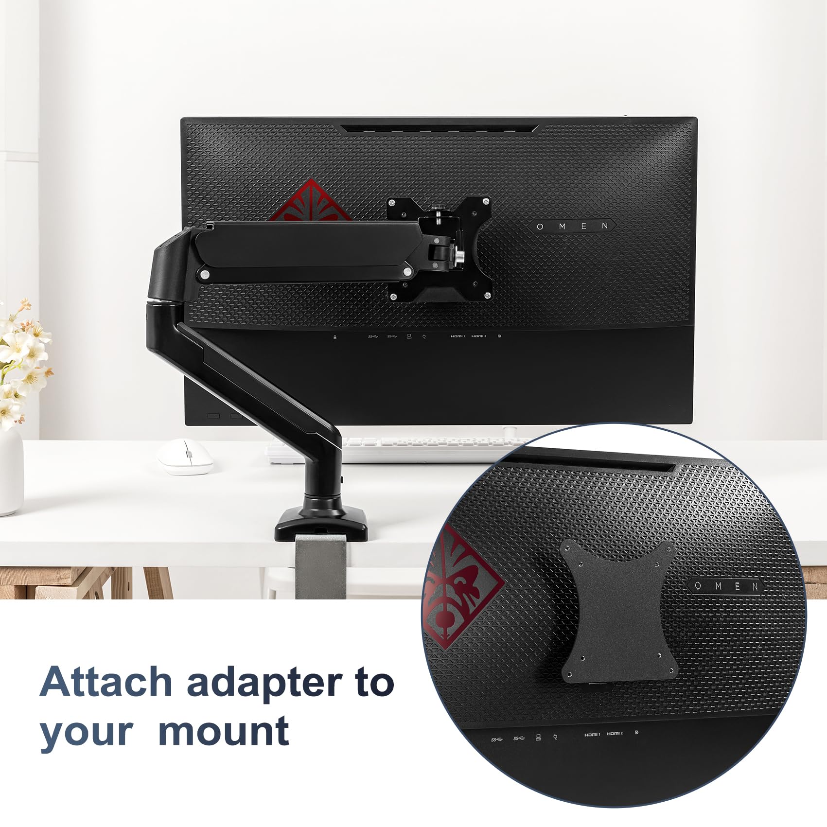 Adaptateur Mural VESA En Métal Pour écrans HP OMEN X25, X35, X25F - Compatible Supports Bras Et Bureaux - 14