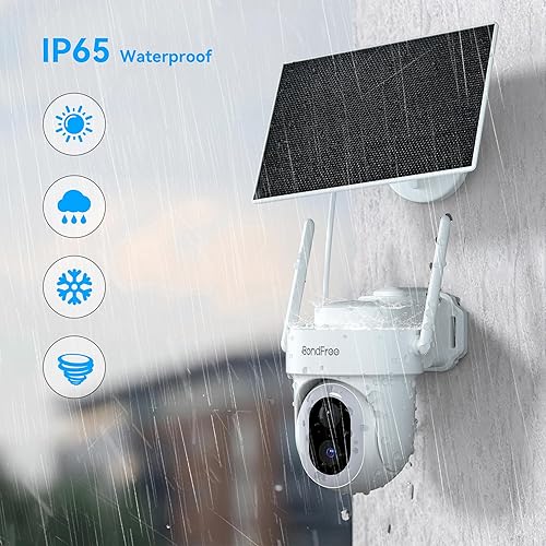Miniatura 6 de BondFree 2K Solar Security Cameras Wireless Outdoor with 14 Spotlights, IP65 Waterproof, Night Vision,Alarm, 2-Way Audio, PIR Detection, 2.4GWiFi