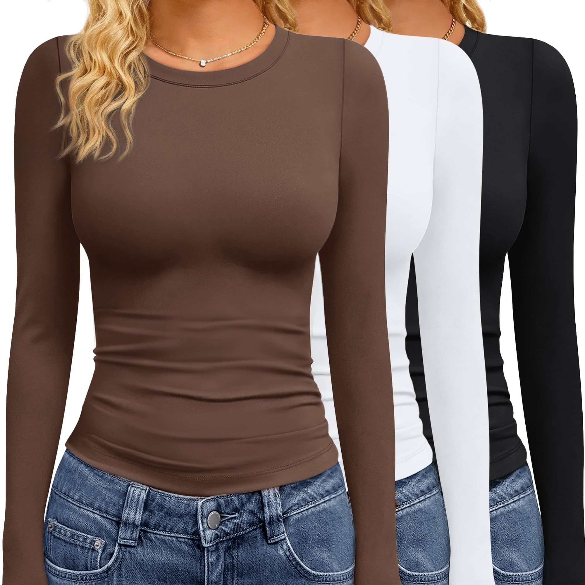 GAYHAY 3 Pack Long Sleeve Shirts for Women