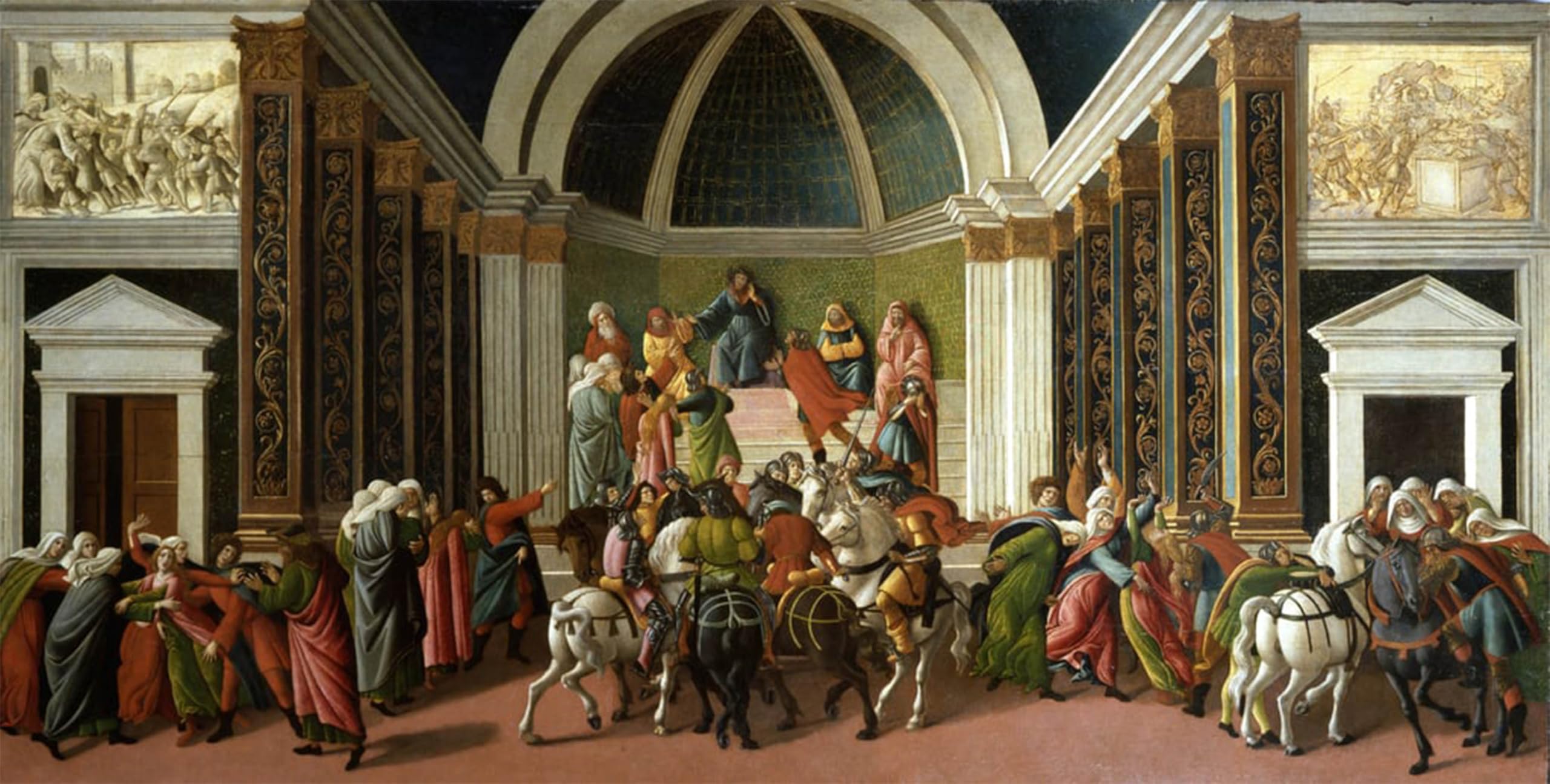 ZHAOSHAN Vintage Pictures Printed Graffiti Print The story of virginia par sandro botticelli by Sandro Botticelli Portrait Canvas Image for Home Decor 60x90cm