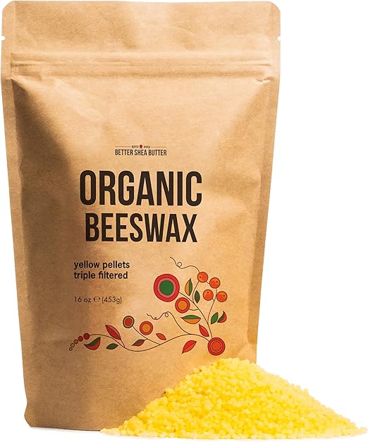 Organic Beeswax Pellets | Beeswax for Candle Making, Wax Food Wraps, Furniture Polish, Lip Balm Making | Food Grade, 100% Pure, Yellow Beeswax Pastilles | 1 LB