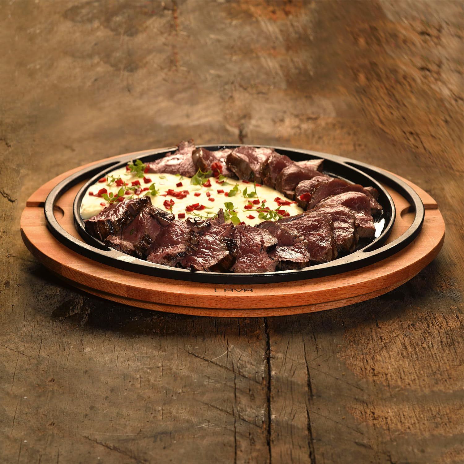 Lava Döküm Pizza/Krep/Pankek Tavası, Ahşap Altlıklı - LV AS 120 - LV AS 133