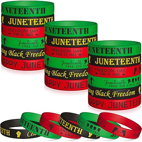 WATINC Happy Juneteenth Silicone Bracelets