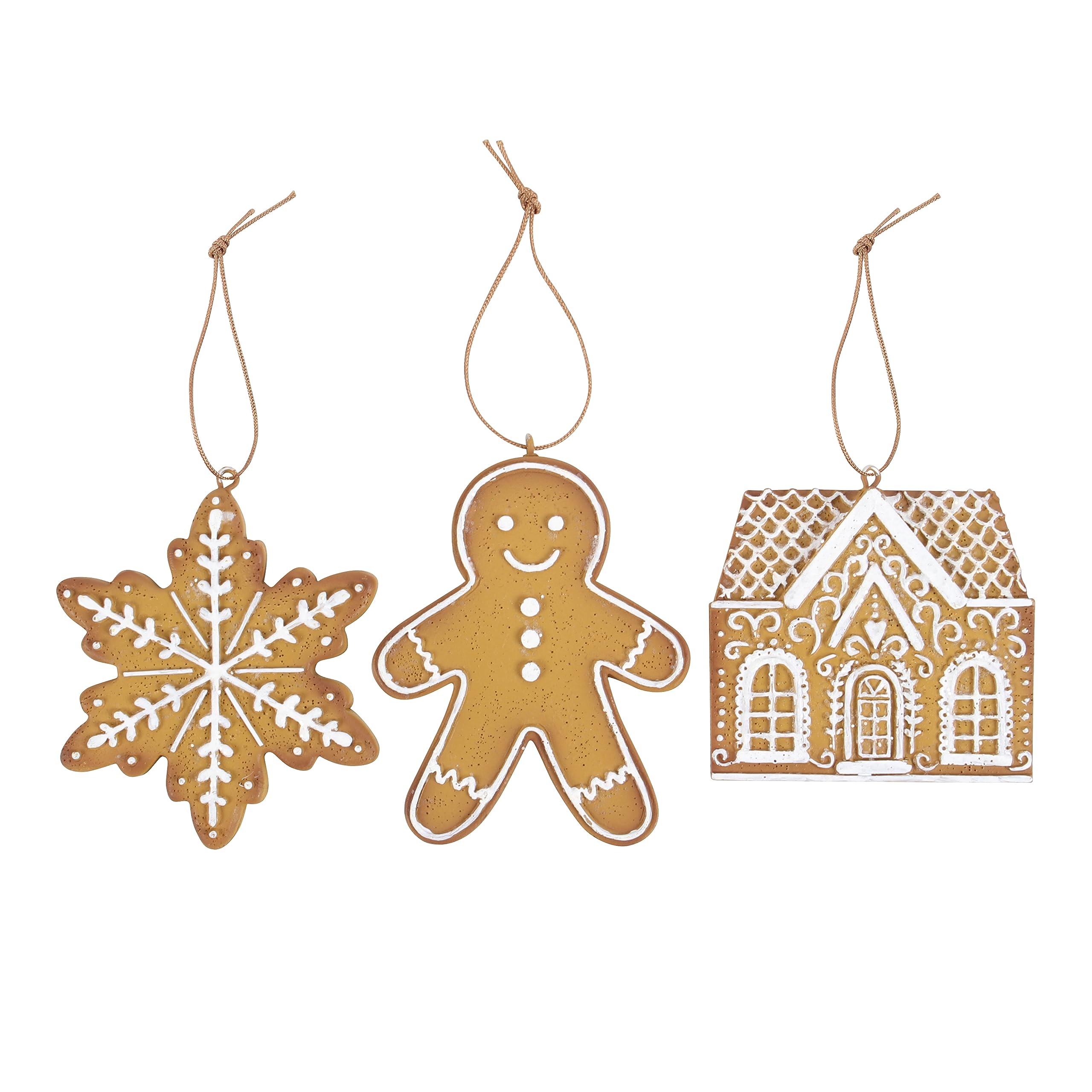 KDMD - Gingerbread Decorations - Set of 3 - Brown