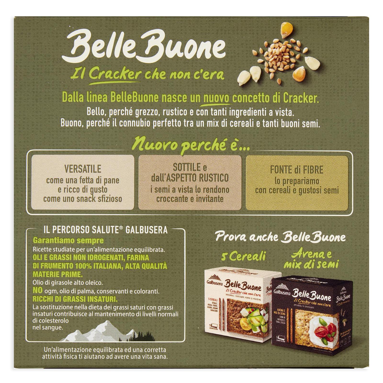 Galbusera BelleBuone Crackers Integrale di Sesamo e Mais con Olio Extra Vergine D'Oliva 200g [CAIYA® BOX da 8 Confezioni]