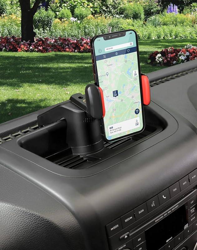 Suporte de Celular para Painel JeCar JK Phone Holder Upgrade para Jeep Wrangler JK e JKU 2011–2018, Preto