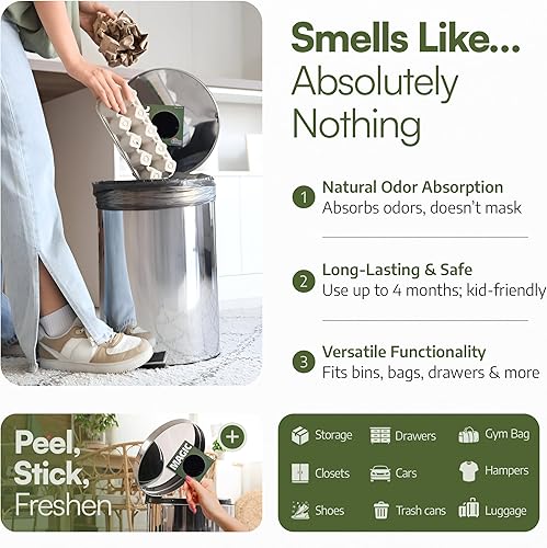 Vista 5 de Odor Magic - Desodorizador de nevera de carbón activado, mejor que el bicarbonato de sodio, desodorante de cocina y ambientador para botes