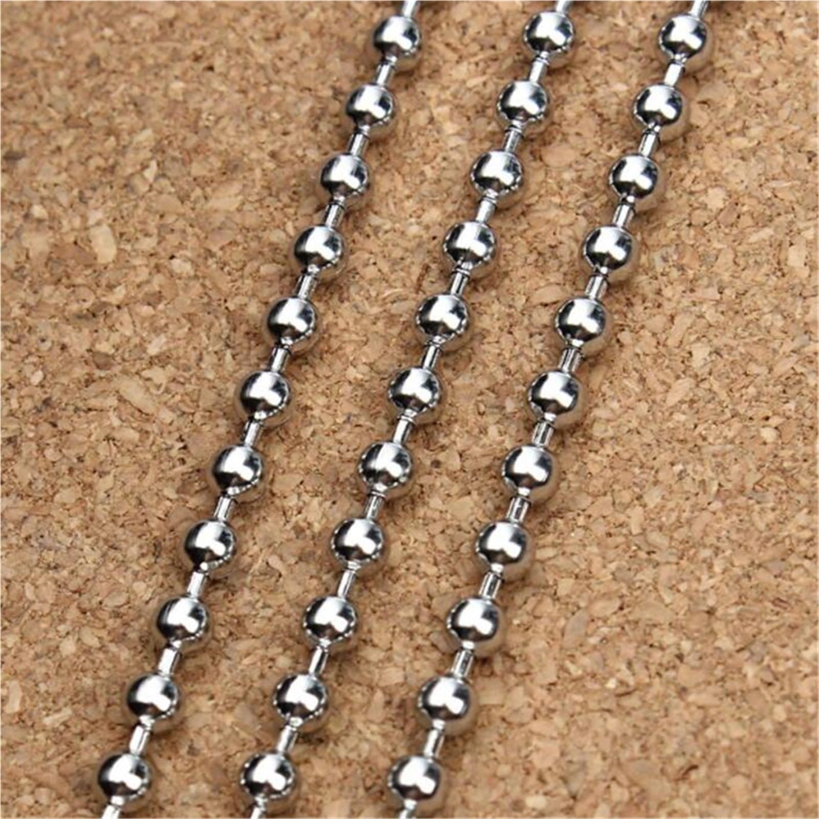 Łańcuszki kulkowe, Łańcuszek kulkowy ze stali nierdzewnej 30m Koralik do wyrobu biżuterii(2.4mm ball)
