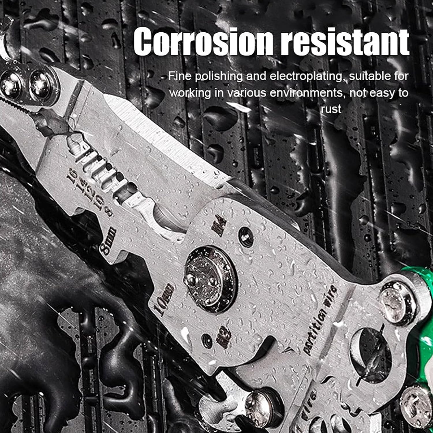 Multifunctional Foldable Wire Stripper Electrical Pliers, 18 in 1 Foldable Wire Stripper Wire Stripper Crimper Cable Cutter Pliers for Cutting and Pulling Wires Cable Scissors (Upgrade Green)