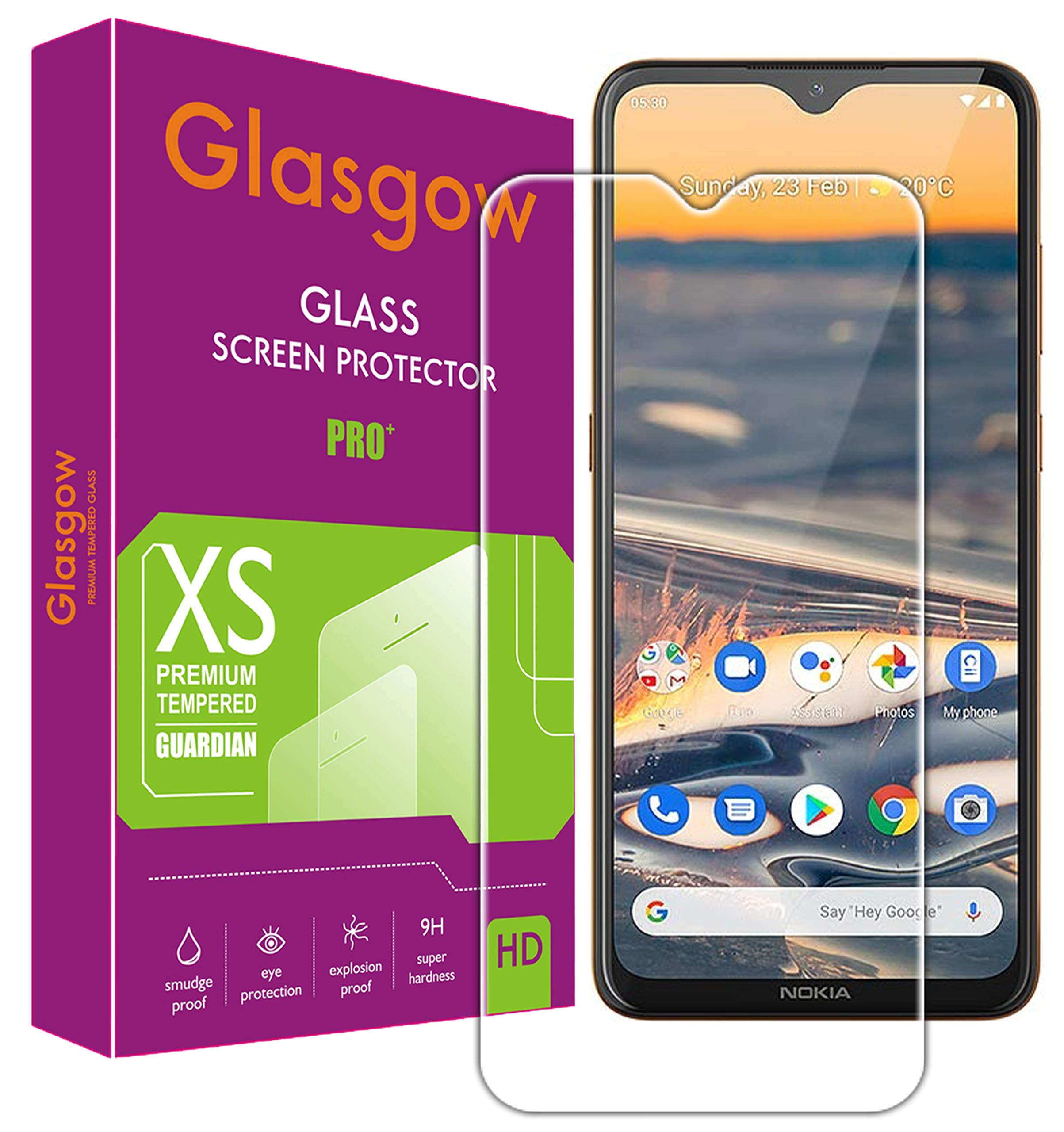 Glasgow 9h+ high definition [hd] tempered glass for nokia 5.3 screen protection premium product [curved edges] [gorilla] edge to edge full screen coverage (B08K2W4J59) Amazon Price History, Amazon Price Tracker