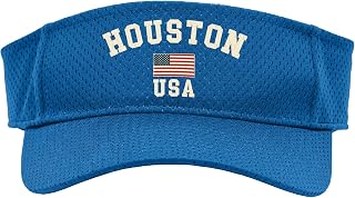 Vintage Houston USA American Flag Texas Cool Souvenir Retro Sport Sun Visor