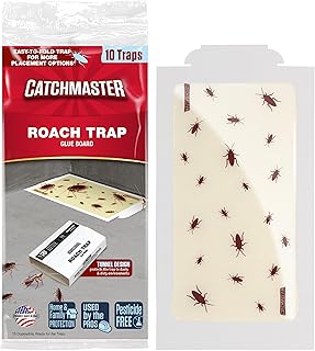 Catchmaster Roach Trap Glue Boards 10-Pk, Adhesive Bug Catcher, Scorpion, Spider, Cricket, & Cockroach Traps for Home, Bulk Glue Traps for House & Garage, Pest Control for Home