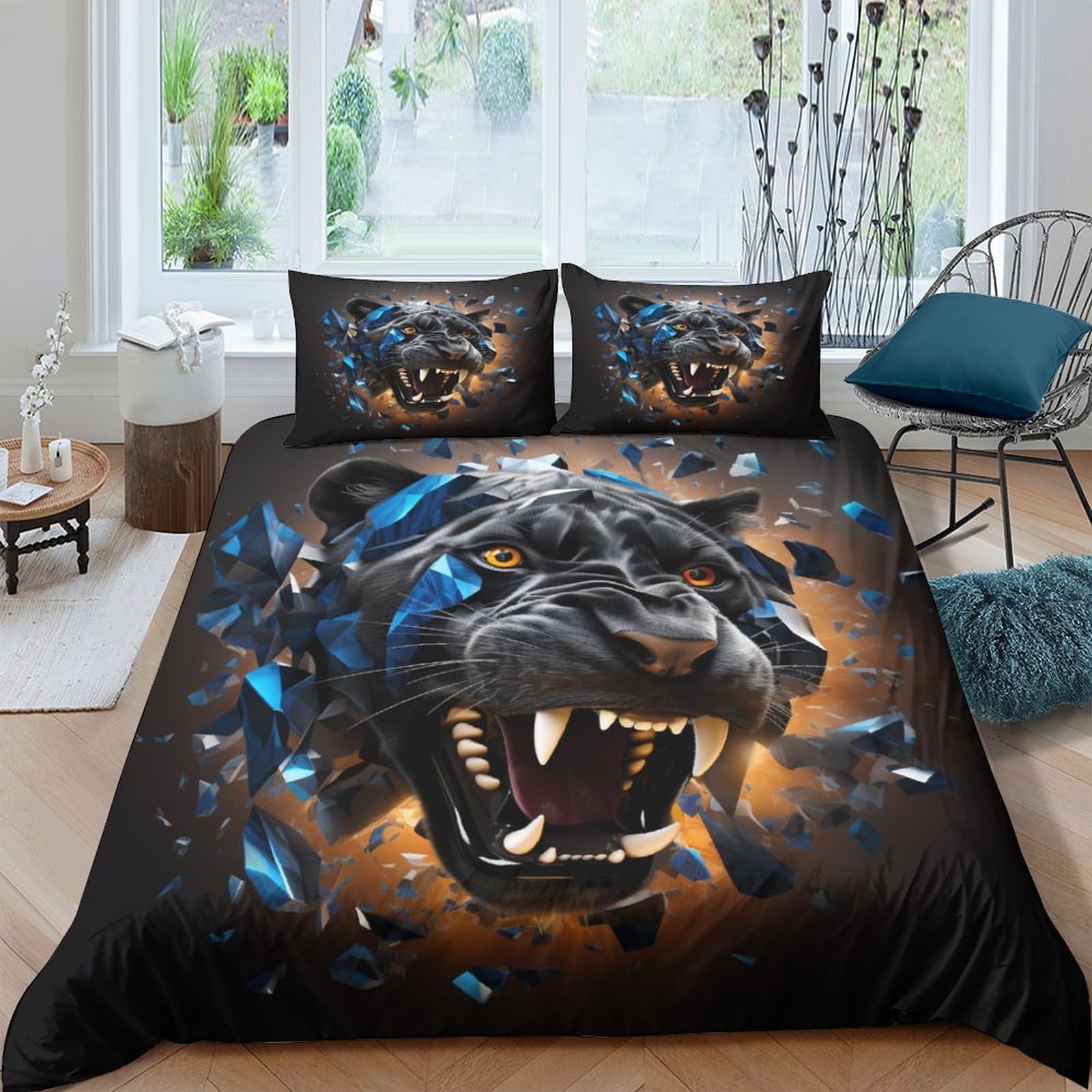 Housse de couette léopard 3D sans repassage pour en finir avec les draps froissés