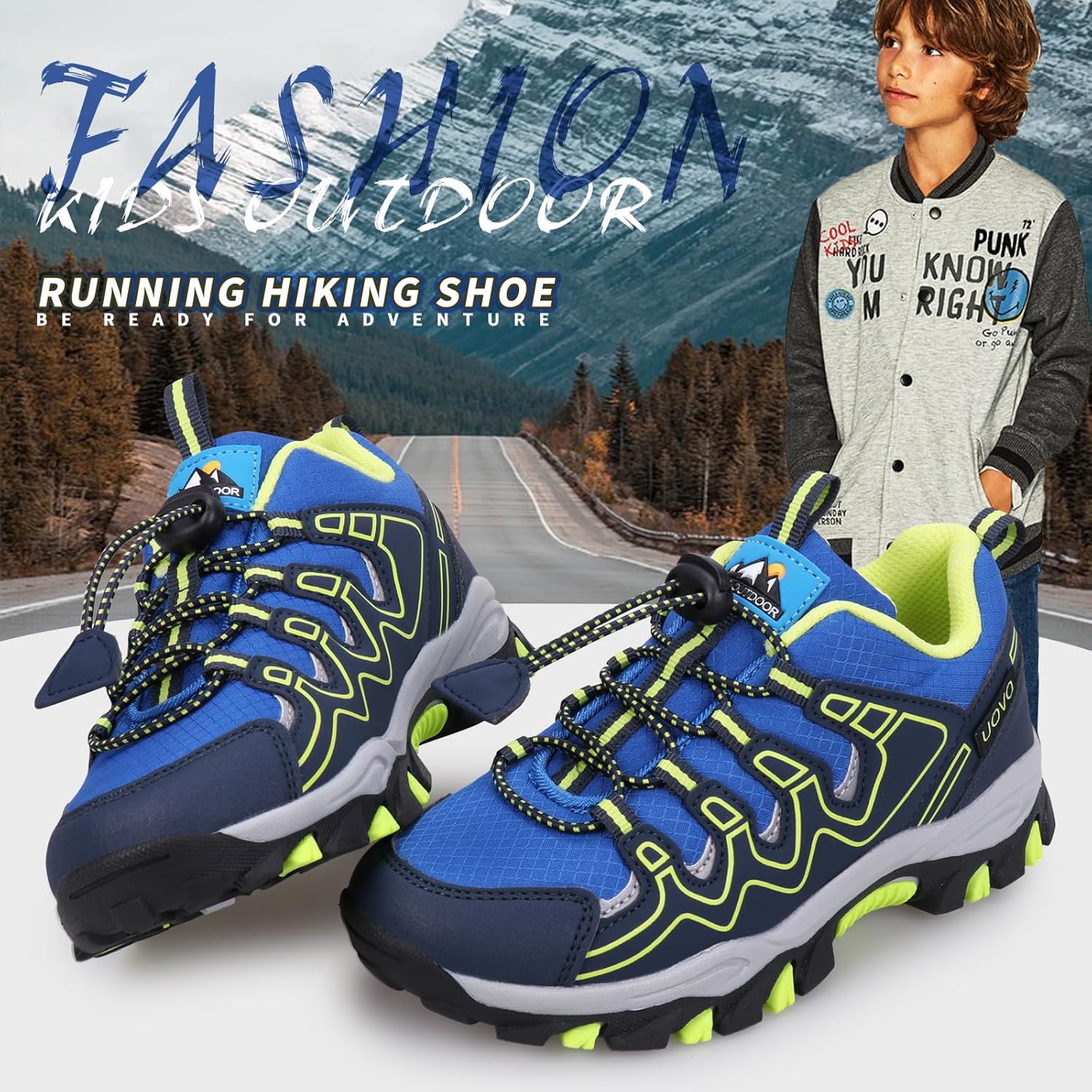 UOVO Boys Girls Kids Sneakers Hiking Running Outdoor Walking Tennis Shoes Waterproof Non Slip Fashion Sneakers(Little/Big Kids - Image 5