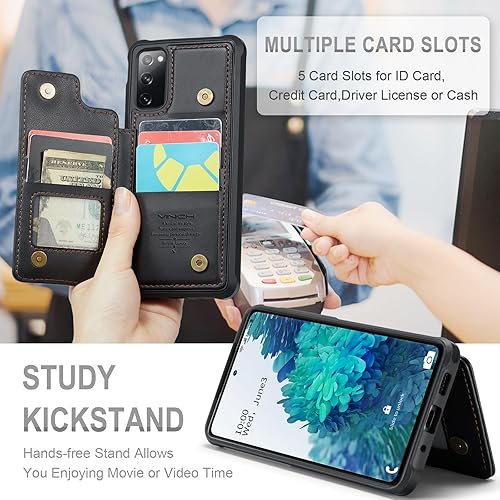 Miniatura 3 de Vinich Funda para Samsung Galaxy S20 FE con soporte para tarjetas, para Samsung S20 FE Funda tipo cartera para mujeres y hombres con bloqueo RFID,