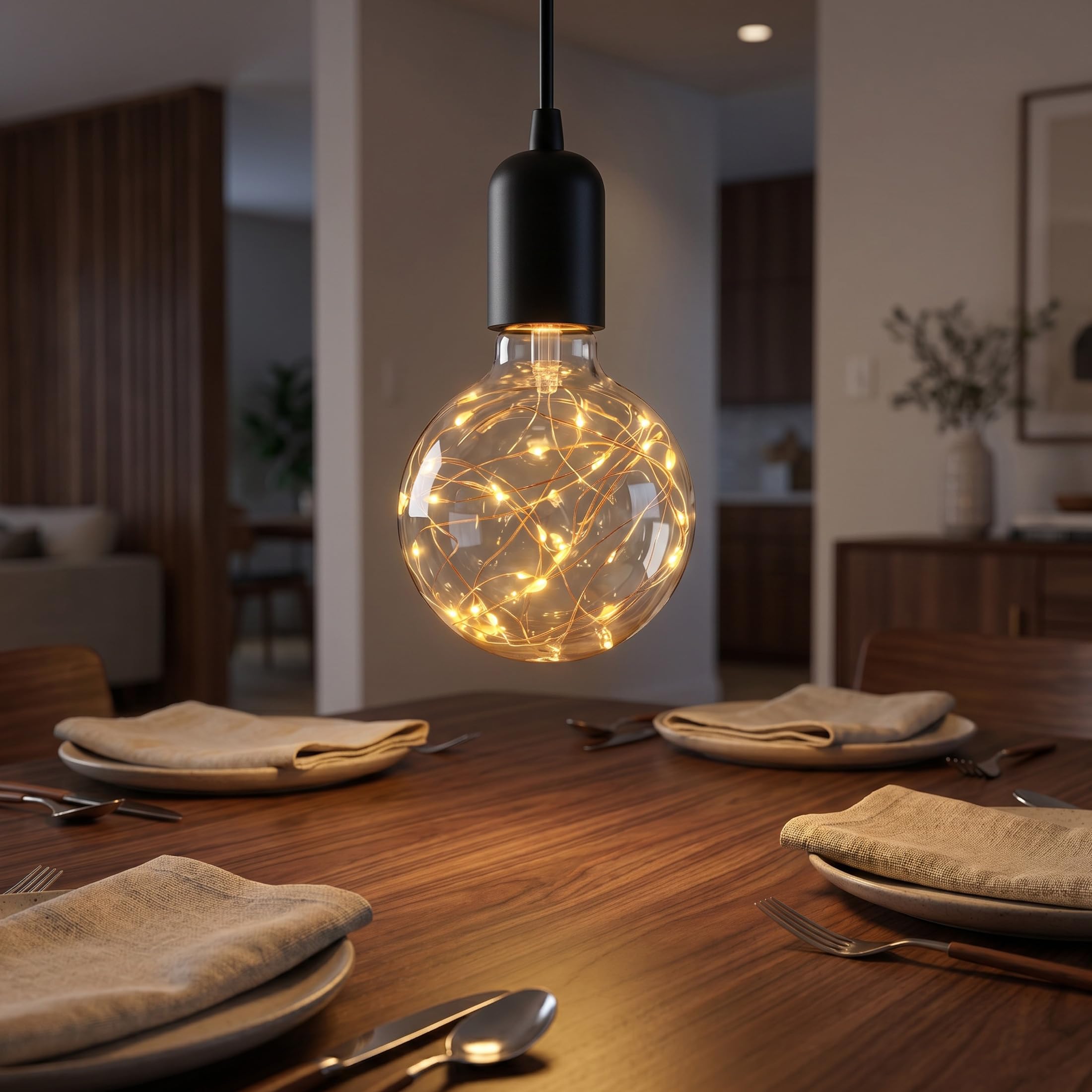 Ampoule E27 Vintage 2W avec guirlande lumineuse LED intégrée, Lot de 4