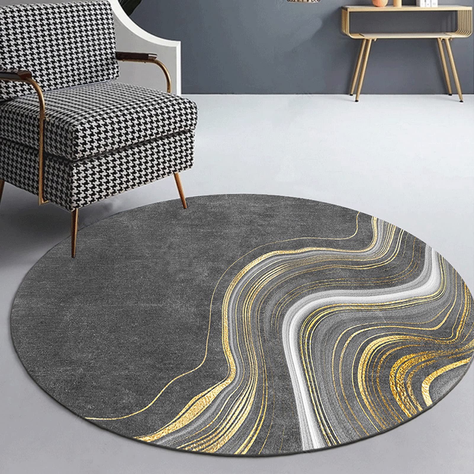 Tapis moderne rond antidérapant pour éviter les glissades