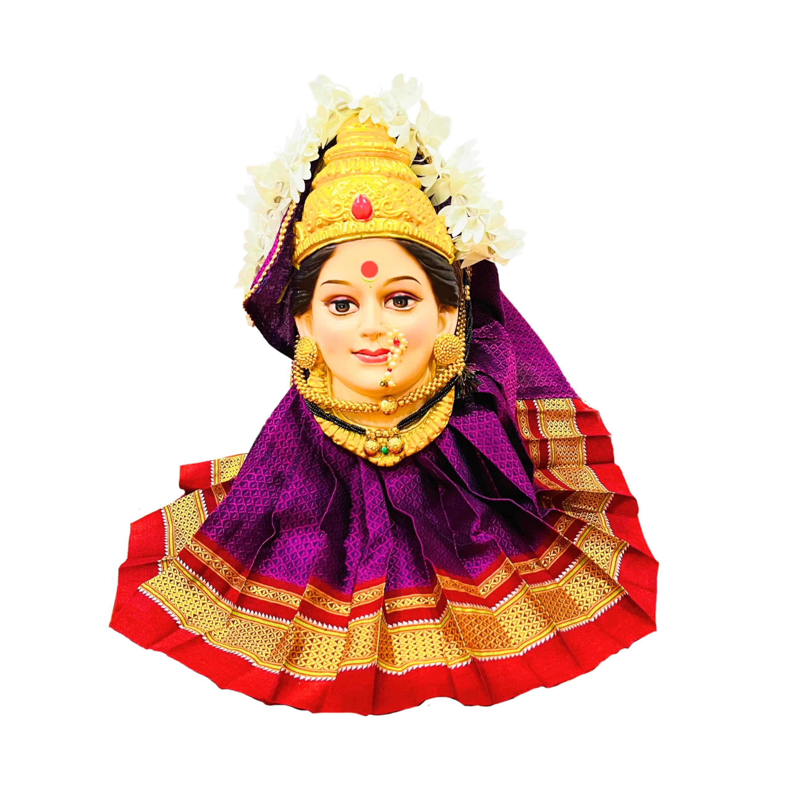 Kalash Khun Saree (Pink) / Mata Rani Poshak for Varalakshmi, Ma Laxmi, Goddess Durga, Gangaur/Chunri Patka Lehenga Ghagra Khan Dress/Navaratri Margashirsha Devi Pooja Accessories