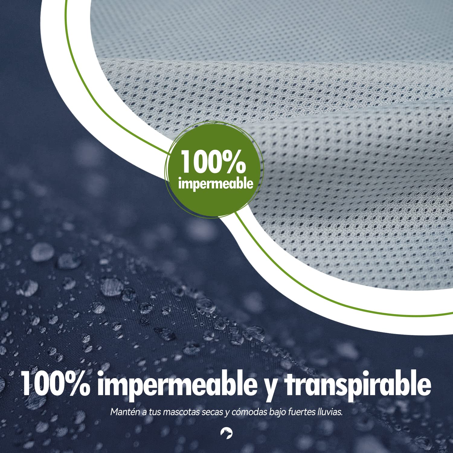 Impermeable para Perros con Capucha y Collar Agujero y Tiras reflectoras seguras, Ultra-Light Transpirable Impermeable 100% Chaqueta para Lluvia por Zellar para medianos Perro de Raza Grande